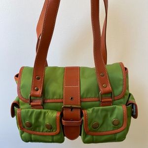 Barbour Leather & Vibrant Green Handbag